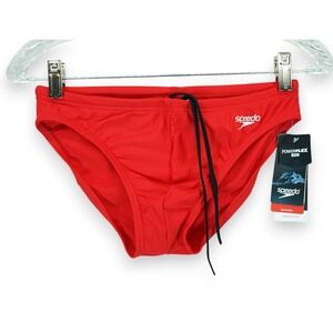 NWT Speedo Powerflex ECO Men's Red Size 32 Chlorine Resistant